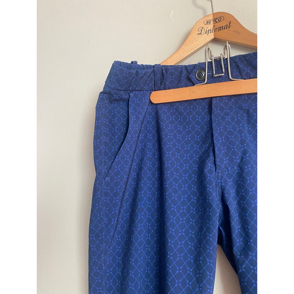EUC Greyson Montauk Golf Pants Mens 32/32 Blue Wolfs Den Pattern Stretch Active